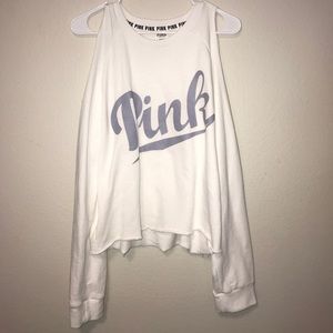 PINK long sleeve with cut out shoulders